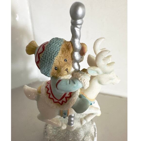 Cherished Teddies 118760 FROSTY FUN Riding Reindeer Carousel Avon Exclusive 2005 - Picture 2 of 6